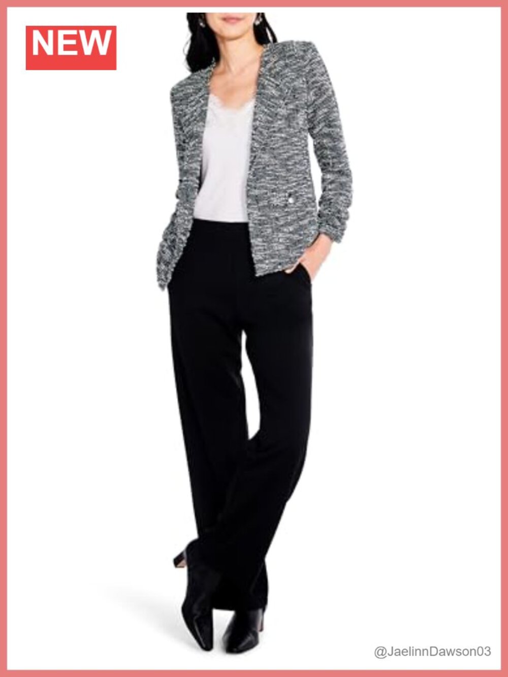 NIC+ZOE Starry Sky Knit Jacket Hook & Eye Closure Missy 23.5"